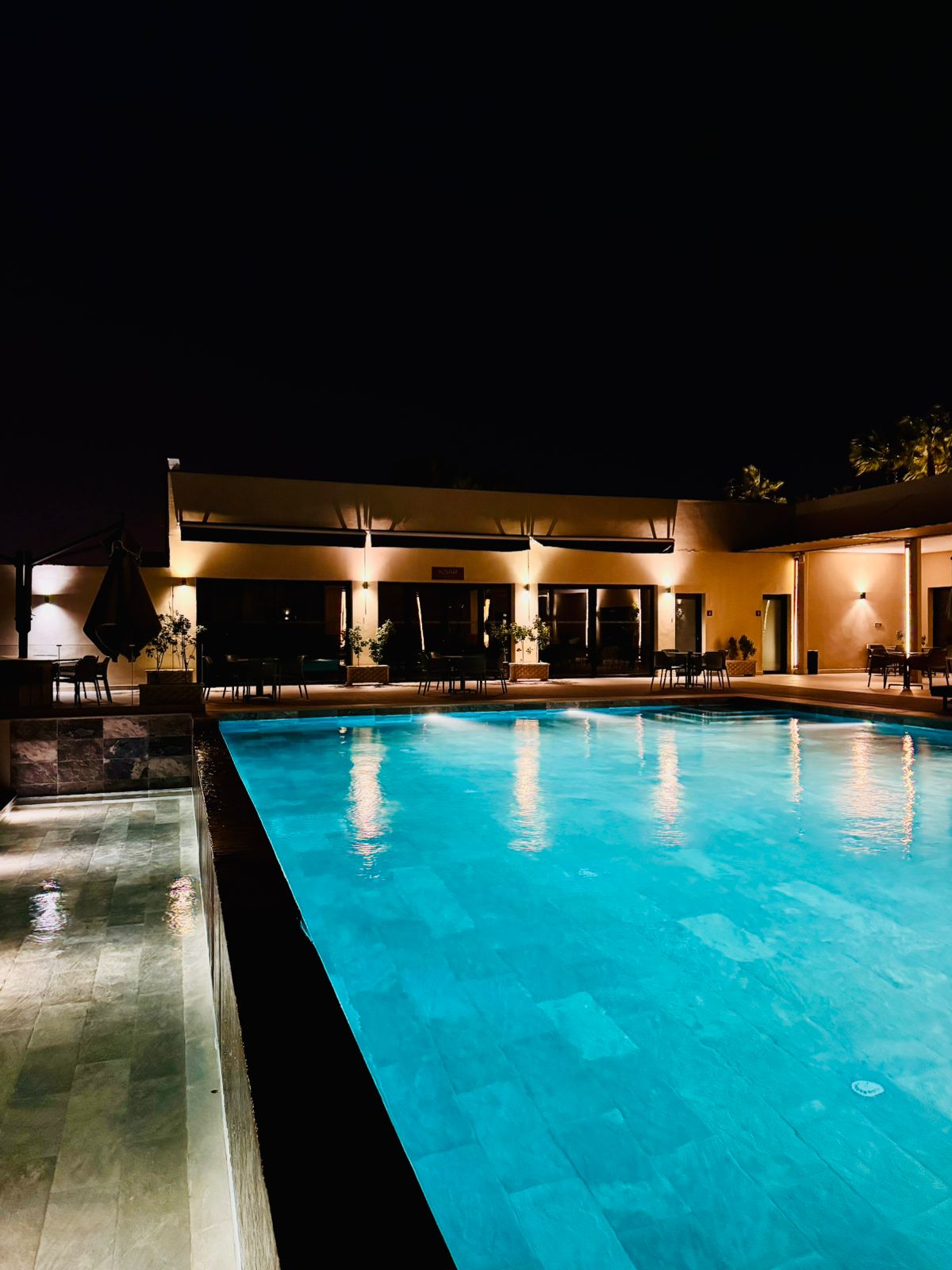Riad Pool by Night